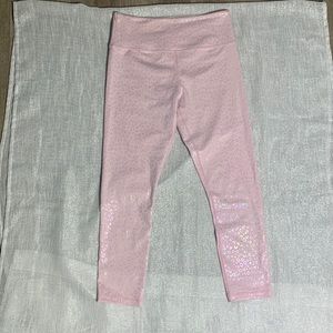 Zyia Active pink Leopard Unicorn leggings size 8-10 7/8 length workout style